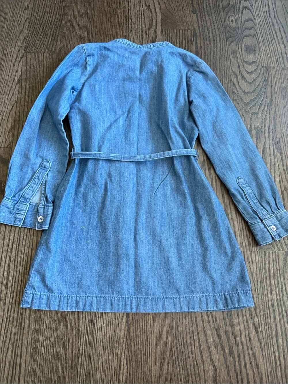 The Children's Place Denim Belted Long-Sleeve Dress in Blue - size 5/6 - Picture 5 of 5